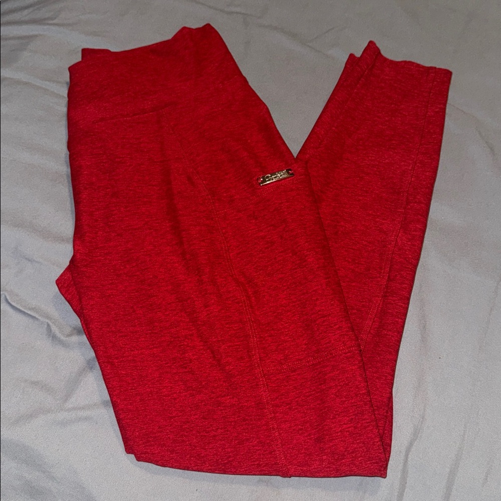 Bombshell Sportswear Curves Leggings w Pockets Red Size XL